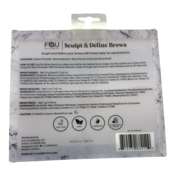 BFY Cosmetics Sculpt Define Brows Kit Universal Shades Long Lasting Smudge-Proof - Picture 6 of 9